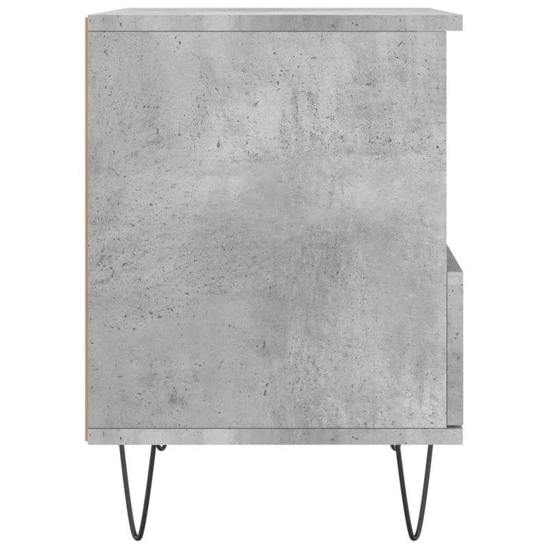 Lot de 2 tables de chevet avec compartiment ouvert et tiroir 40 x 35 x 50 cm bois d’ingénierie gris DEC035368