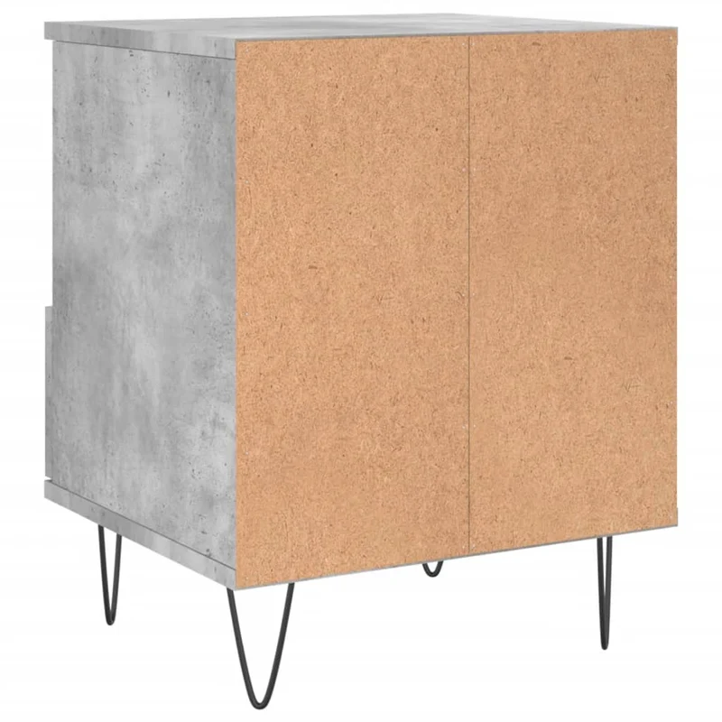 Lot de 2 tables de chevet avec compartiment ouvert et tiroir 40 x 35 x 50 cm bois d’ingénierie gris DEC035368