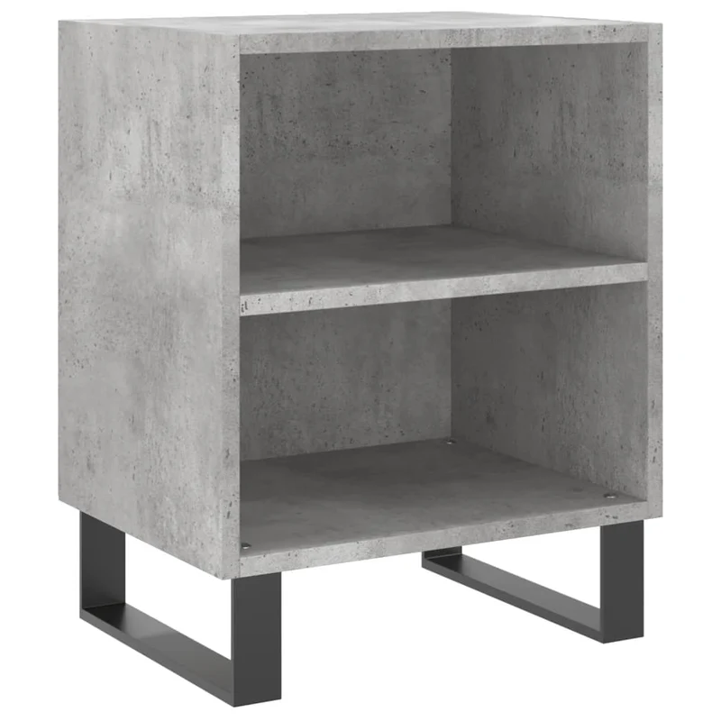 Lot de 2 tables de chevet avec compartiments ouverts 40 x 30 x 50 cm bois d'ingénierie gris et fer DEC035355