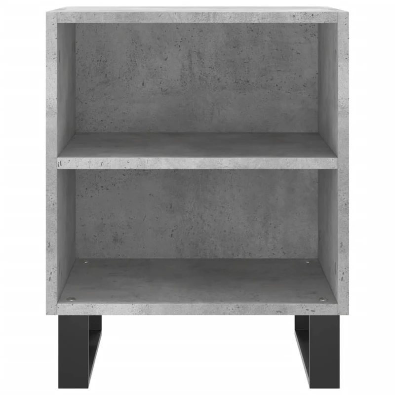 Lot de 2 tables de chevet avec compartiments ouverts 40 x 30 x 50 cm bois d'ingénierie gris et fer DEC035355