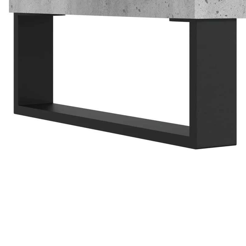 Lot de 2 tables de chevet avec compartiments ouverts 40 x 30 x 50 cm bois d'ingénierie gris et fer DEC035355