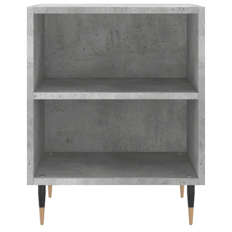 Lot de 2 tables de chevet avec étagères ouvertes 40 x 30 x 50 cm bois d'ingénierie gris et fer DEC035352