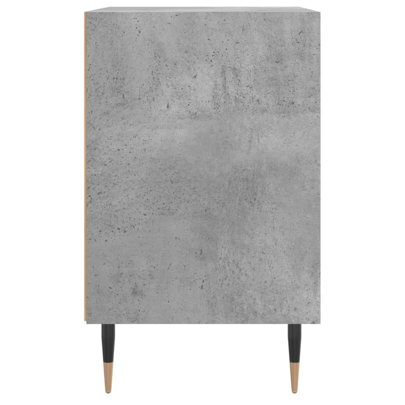Lot de 2 tables de chevet avec étagères ouvertes 40 x 30 x 50 cm bois d'ingénierie gris et fer DEC035352