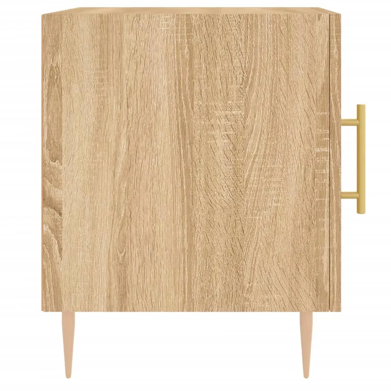 Lot de 2 tables de chevet avec compartiment avec porte 40 x 40 x 50 cm bois ingénierie couleur chêne et fer DEC035276