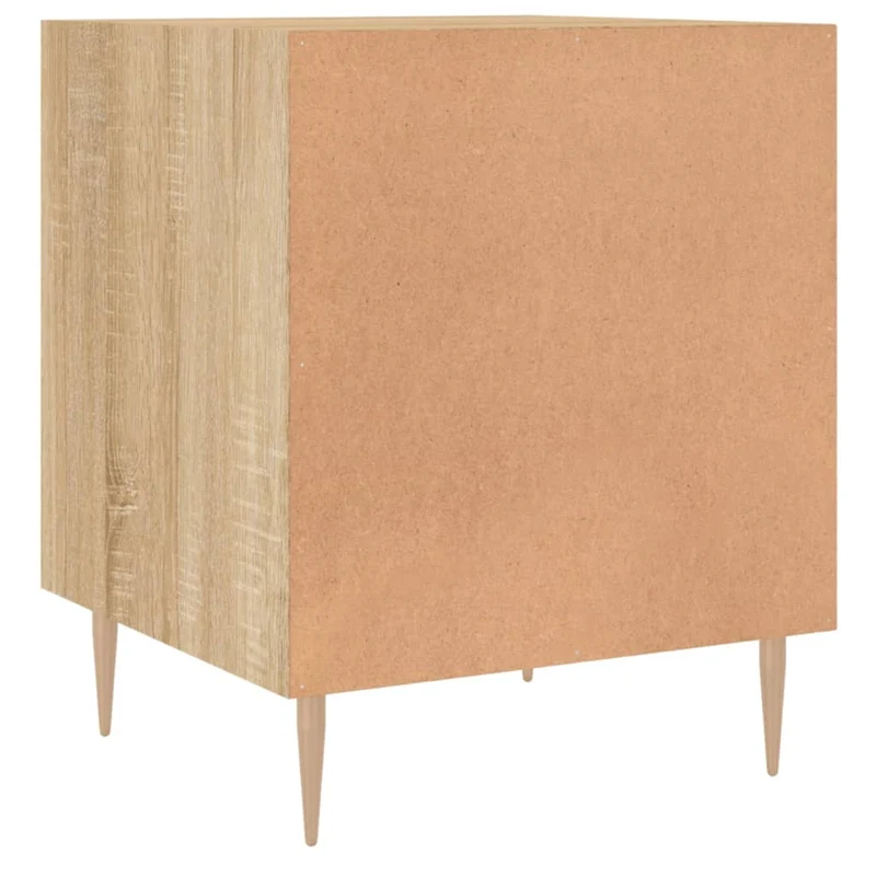 Lot de 2 tables de chevet avec compartiment avec porte 40 x 40 x 50 cm bois ingénierie couleur chêne et fer DEC035276