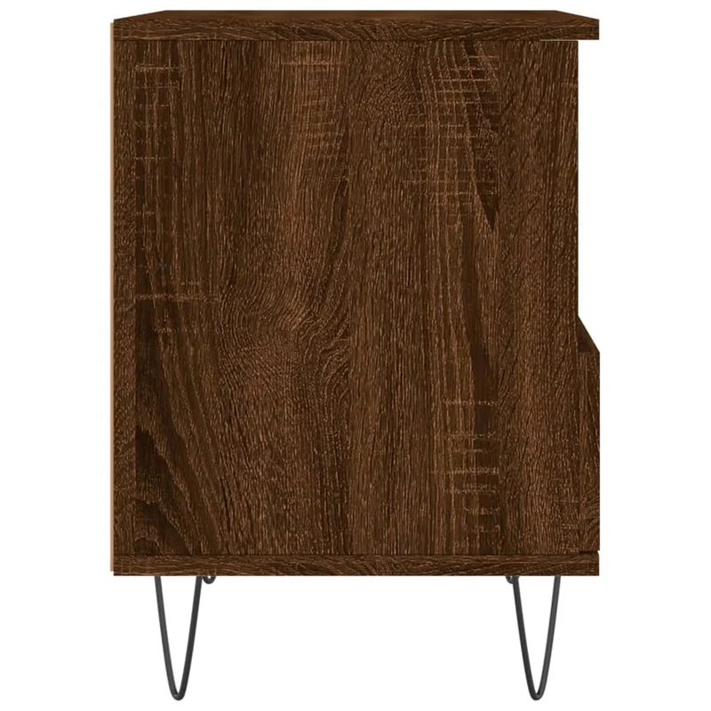 Lot de 2 tables de chevet avec compartiment ouvert et tiroir 40 x 35 x 50 cm bois ingénierie marron et métal DEC035183