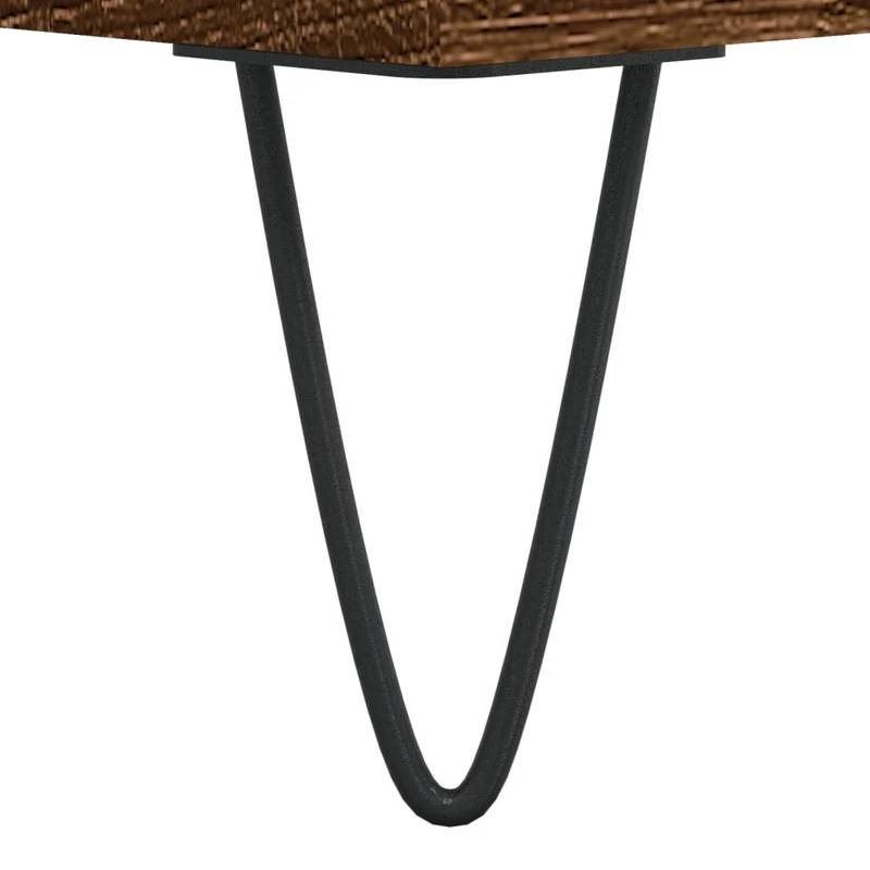 Lot de 2 tables de chevet avec compartiment ouvert et tiroir 40 x 35 x 50 cm bois ingénierie marron et métal DEC035183