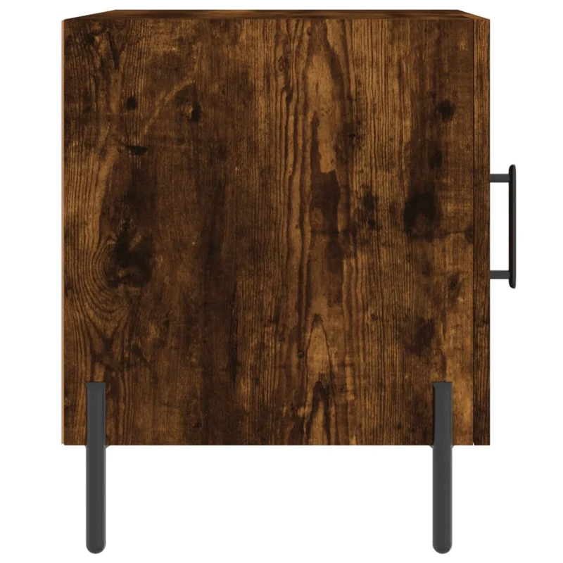 Lot de 2 tables de chevet avec compartiment avec porte 40 x 40 x 50 cm bois d'ingénierie marron et fer DEC035124