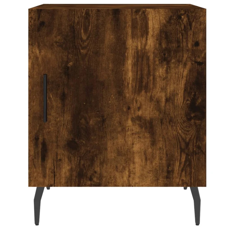 Lot de 2 tables de chevet avec compartiment avec porte 40 x 40 x 50 cm bois d'ingénierie marron et fer DEC035119