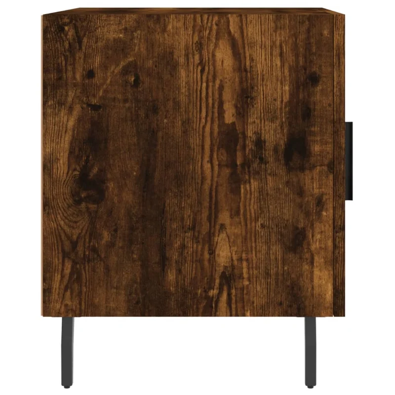 Lot de 2 tables de chevet avec compartiment avec porte 40 x 40 x 50 cm bois d'ingénierie marron et fer DEC035119