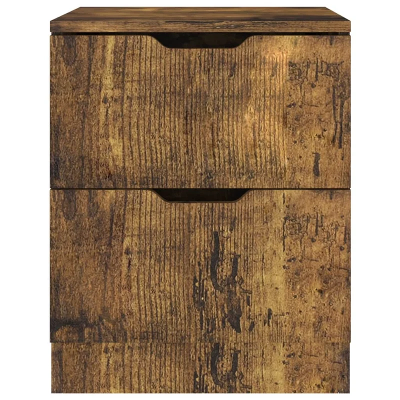 Lot de 2 tables de chevet avec deux tiroirs 40 x 40 x 50 cm bois d'ingénierie marron DEC035116