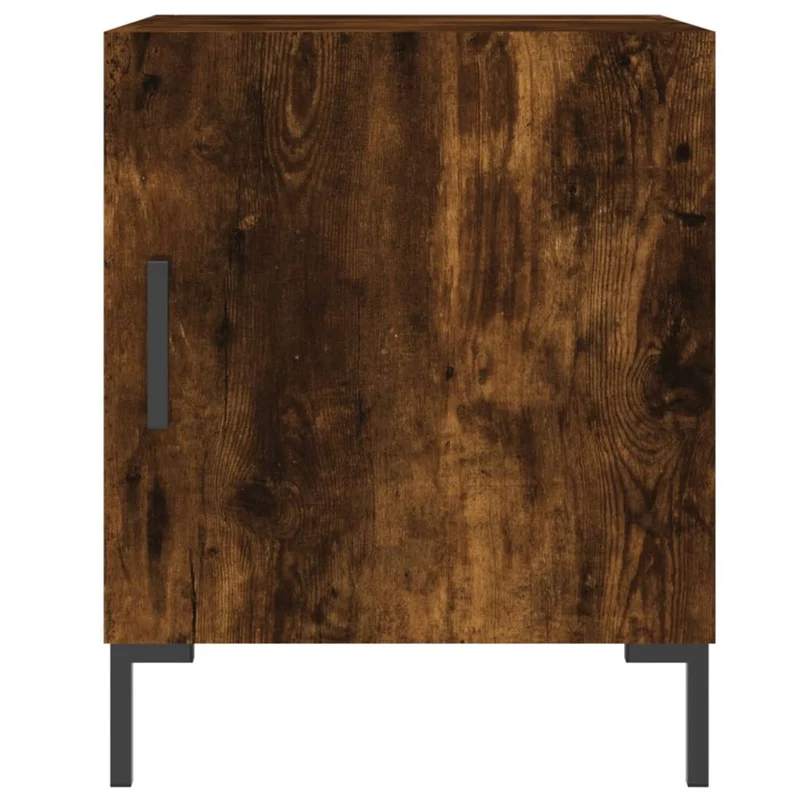 Lot de 2 tables de chevet avec compartiment avec porte 40 x 40 x 50 cm bois d'ingénierie marron et fer DEC035115