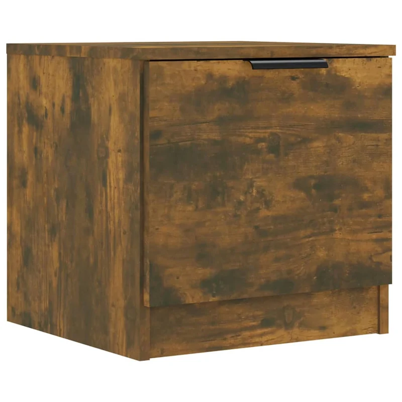 Lot de 2 tables de chevet avec compartiment avec porte 40 x 39 x 40 cm bois d'ingénierie marron DEC035114