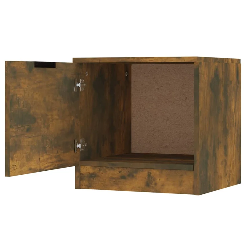 Lot de 2 tables de chevet avec compartiment avec porte 40 x 39 x 40 cm bois d'ingénierie marron DEC035114