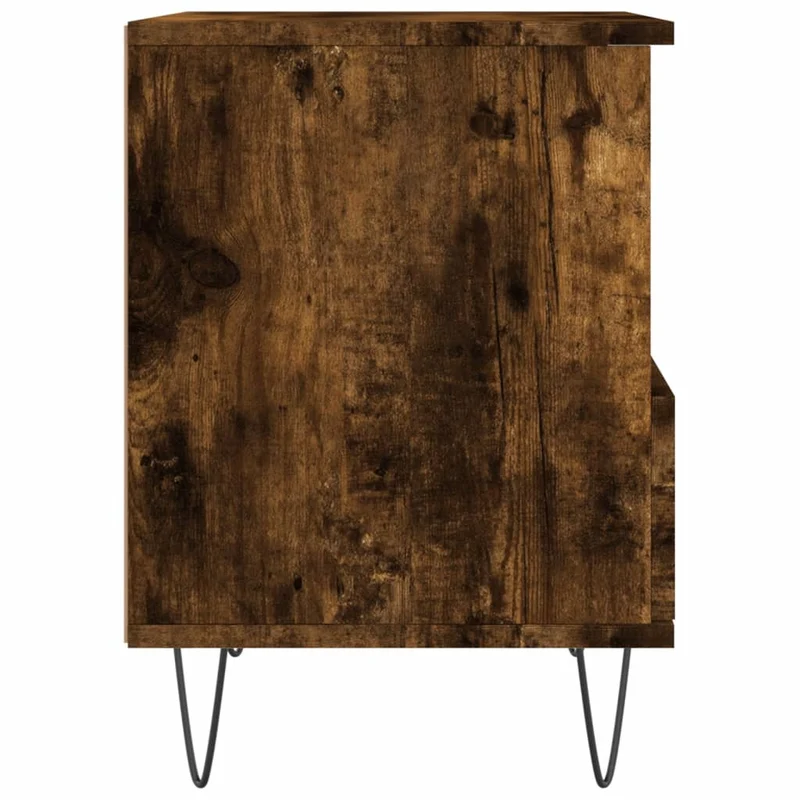 Lot de 2 tables de chevet avec compartiment ouvert et tiroir 40 x 35 x 50 cm bois ingénierie marron et métal DEC035098