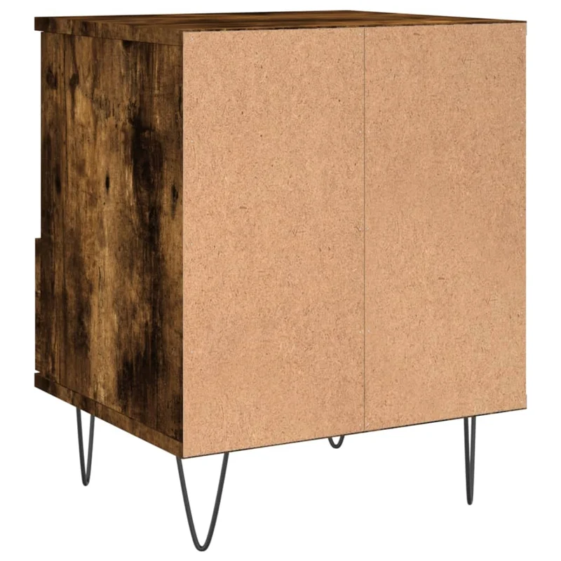 Lot de 2 tables de chevet avec compartiment ouvert et tiroir 40 x 35 x 50 cm bois ingénierie marron et métal DEC035098