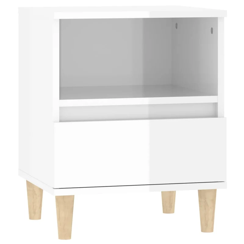Lot de 2 tables de chevet avec compartiment ouvert et tiroir 40 x 35 x 50 cm bois d'ingénierie blanc DEC035015