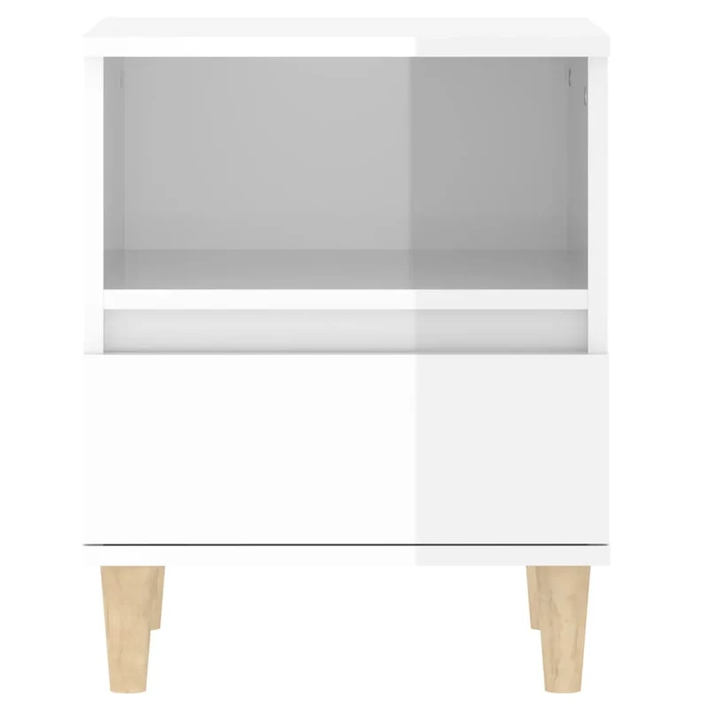 Lot de 2 tables de chevet avec compartiment ouvert et tiroir 40 x 35 x 50 cm bois d'ingénierie blanc DEC035015