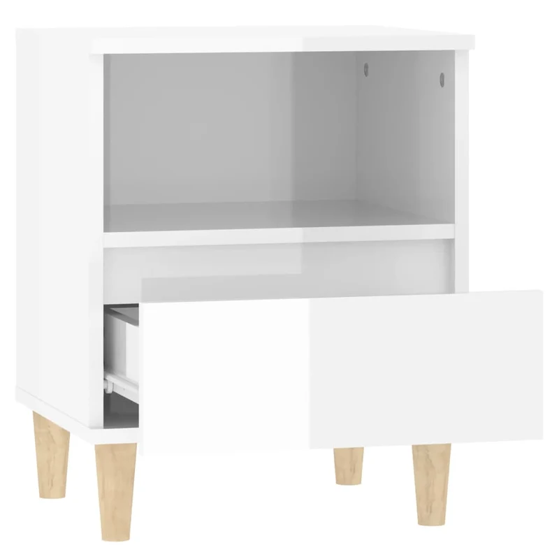 Lot de 2 tables de chevet avec compartiment ouvert et tiroir 40 x 35 x 50 cm bois d'ingénierie blanc DEC035015