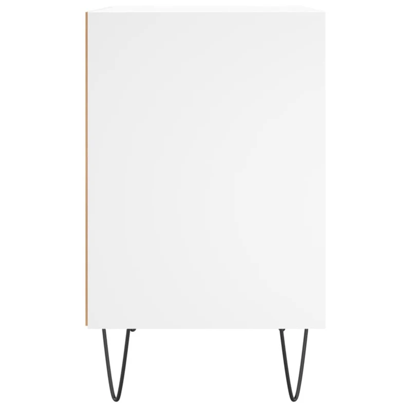 Lot de 2 tables de chevet avec compartiment ouvert 40 x 30 x 50 cm bois d'ingénierie blanc et fer DEC034899