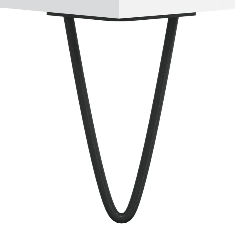 Lot de 2 tables de chevet avec compartiment ouvert 40 x 30 x 50 cm bois d'ingénierie blanc et fer DEC034899