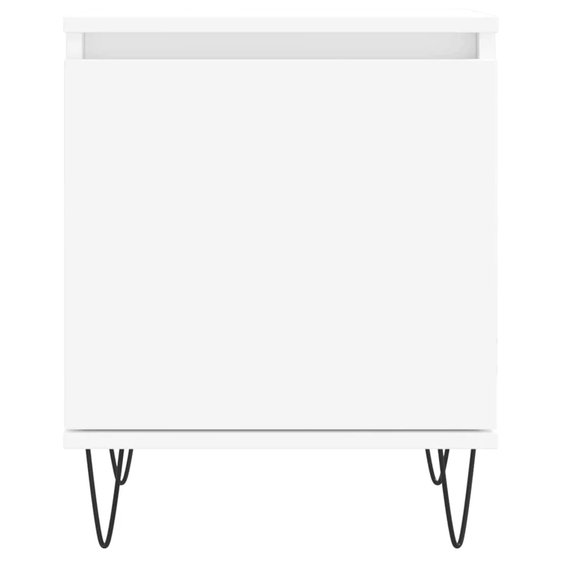 Lot de 2 tables de chevet avec compartiment avec porte 40 x 30 x 50 cm bois d'ingénierie blanc et fer DEC034894