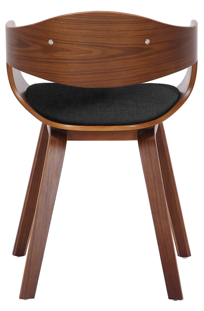 Lot de 2 chaises de salle à manger design retro en tissu gris foncé structure en bois couleur noyer 10_0001727