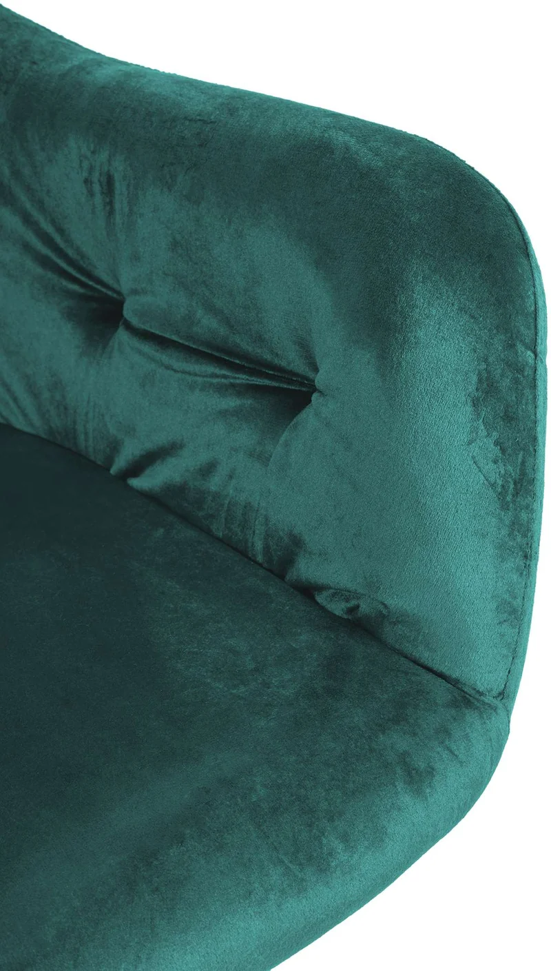 Set de 2 chaises de salle à manger avec coutures décoratives en velours vert foncé et pieds en métal noir 10_0001628