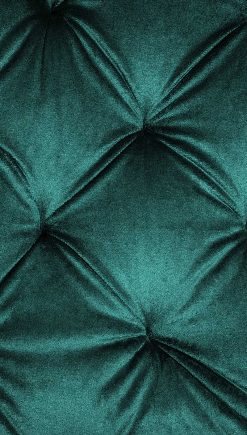 Set de 2 chaises de salle à manger avec coutures décoratives en velours vert foncé et pieds en métal noir 10_0001628