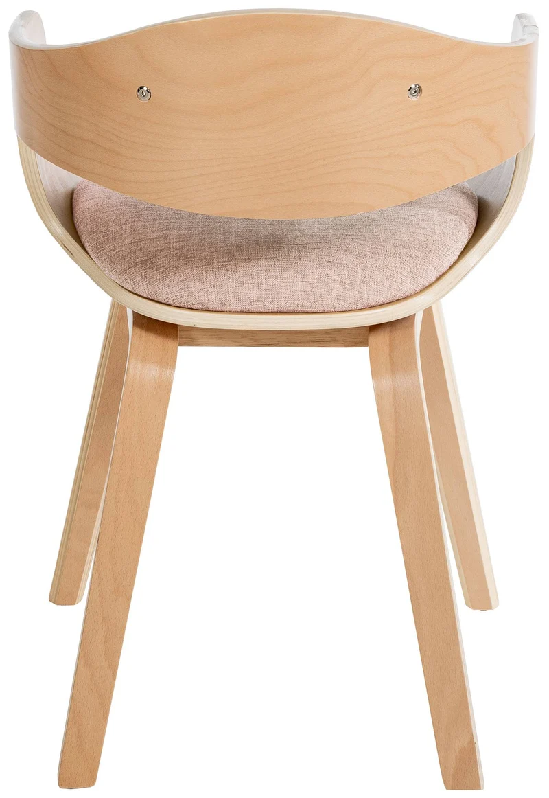 Lot de 2 chaises de salle à manger design retro en tissu crème structure en bois clair 10_0001718