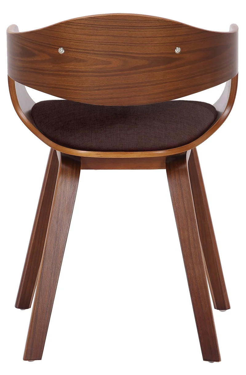 Lot de 2 chaises de salle à manger design retro en tissu marron structure en bois marron 10_0001725