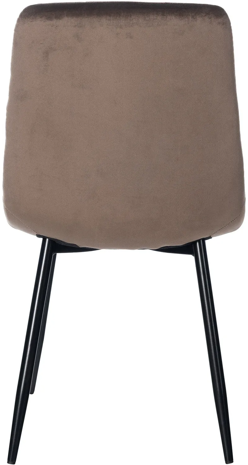 Lot de 4 chaises de salle à manger style moderne et confortable en tissu velours maron et métal noir 10_0001778