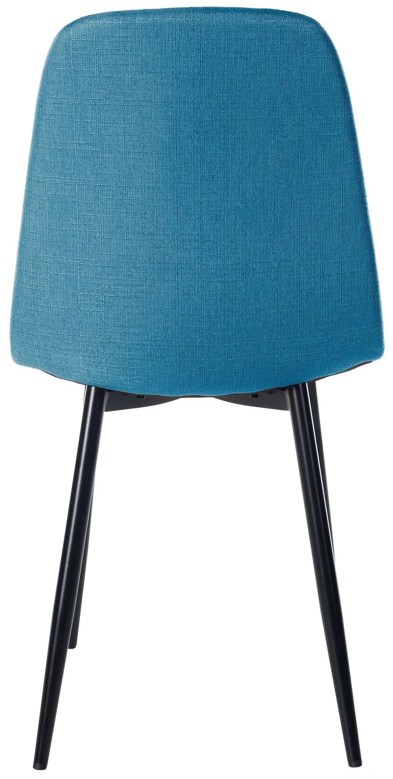 Lot de 4 chaises de salle à manger design simple avec pieds en métal noir et assise en tissu bleu 10_0001834