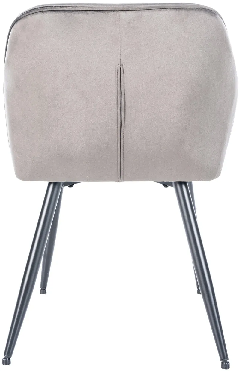 Lot de 2 chaises de salle à manger design et moderne assise en velours gris foncé et pieds en métal noir 10_0001605