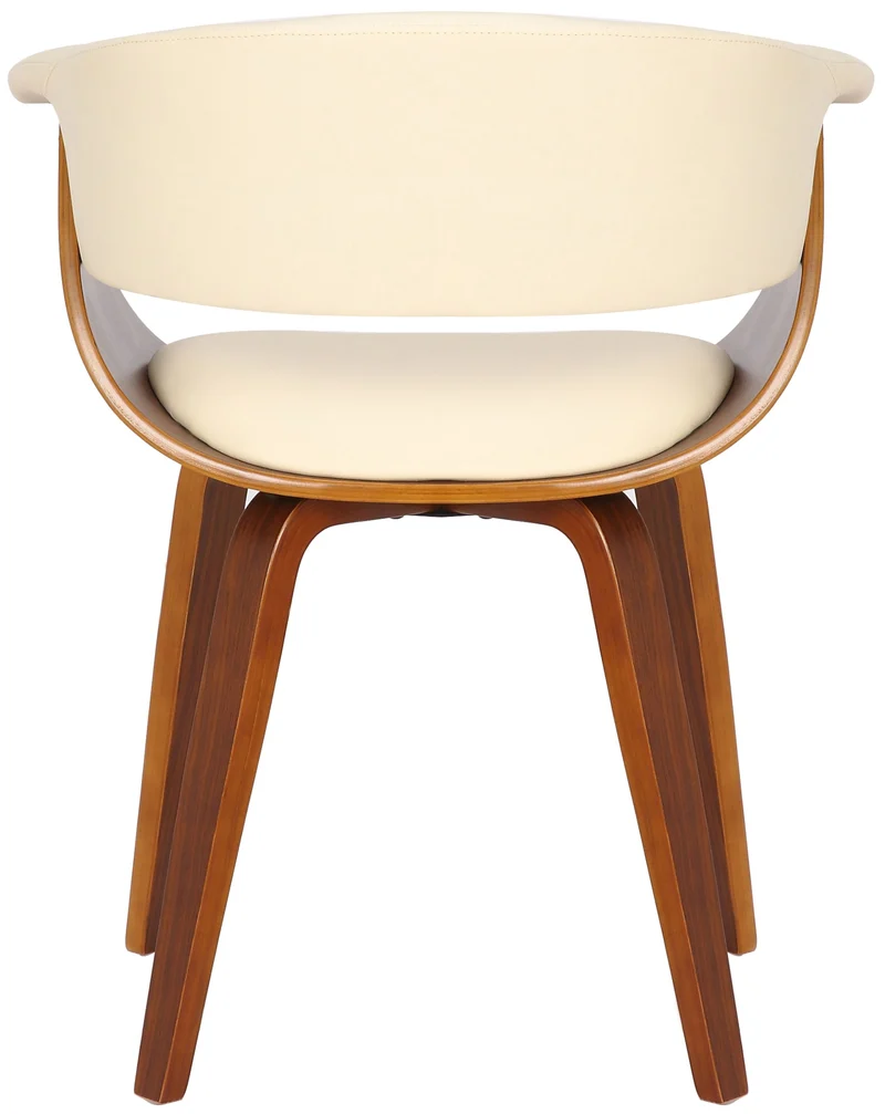 Lot de 2 chaises de la salle à manger design retro en structure en bois et assise en PVC crème 10_0001685