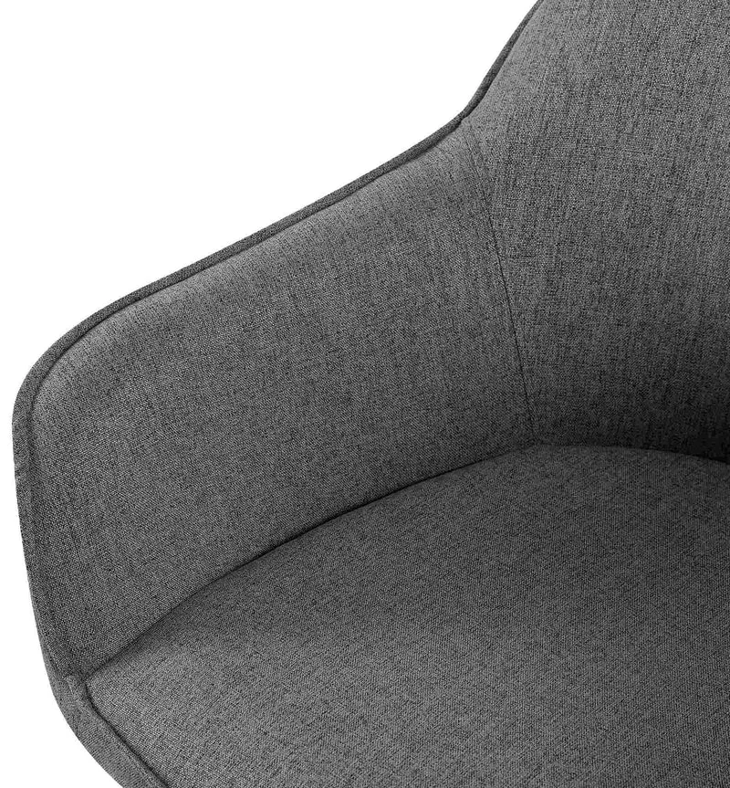 Set de 2 chaises de salle à manger avec accoudoirs design moderne et confortable en tissu gris foncé et pieds en bois noir 10_0001602