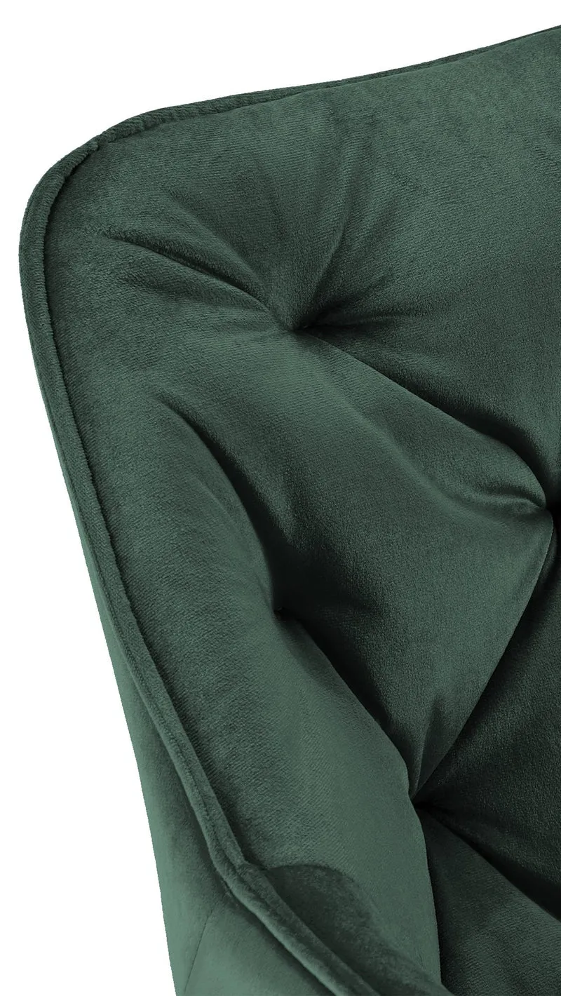 Lot de 2 chaises de salle à manger coutures décoratives en velours vert et pieds en métal noir 10_0001666