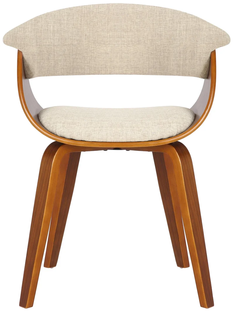 Lot de 2 chaises de la salle à manger design retro en structure en bois et assise en tissu crème 10_0001689