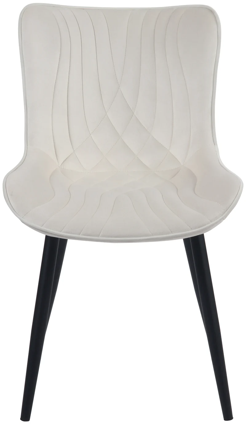 Lot de 2 chaises de salle à manger coutures décoratives assise en PVC crème 10_0001675