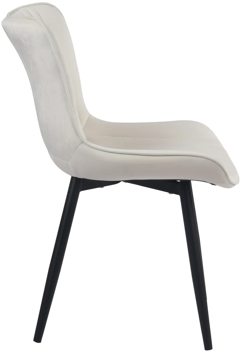 Lot de 2 chaises de salle à manger coutures décoratives assise en PVC crème 10_0001675