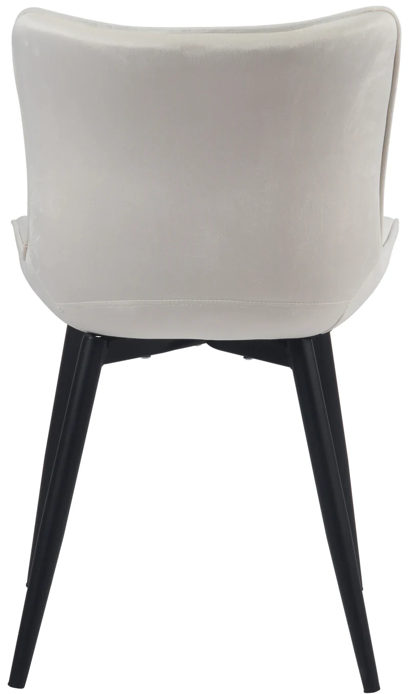 Lot de 2 chaises de salle à manger coutures décoratives assise en PVC crème 10_0001675