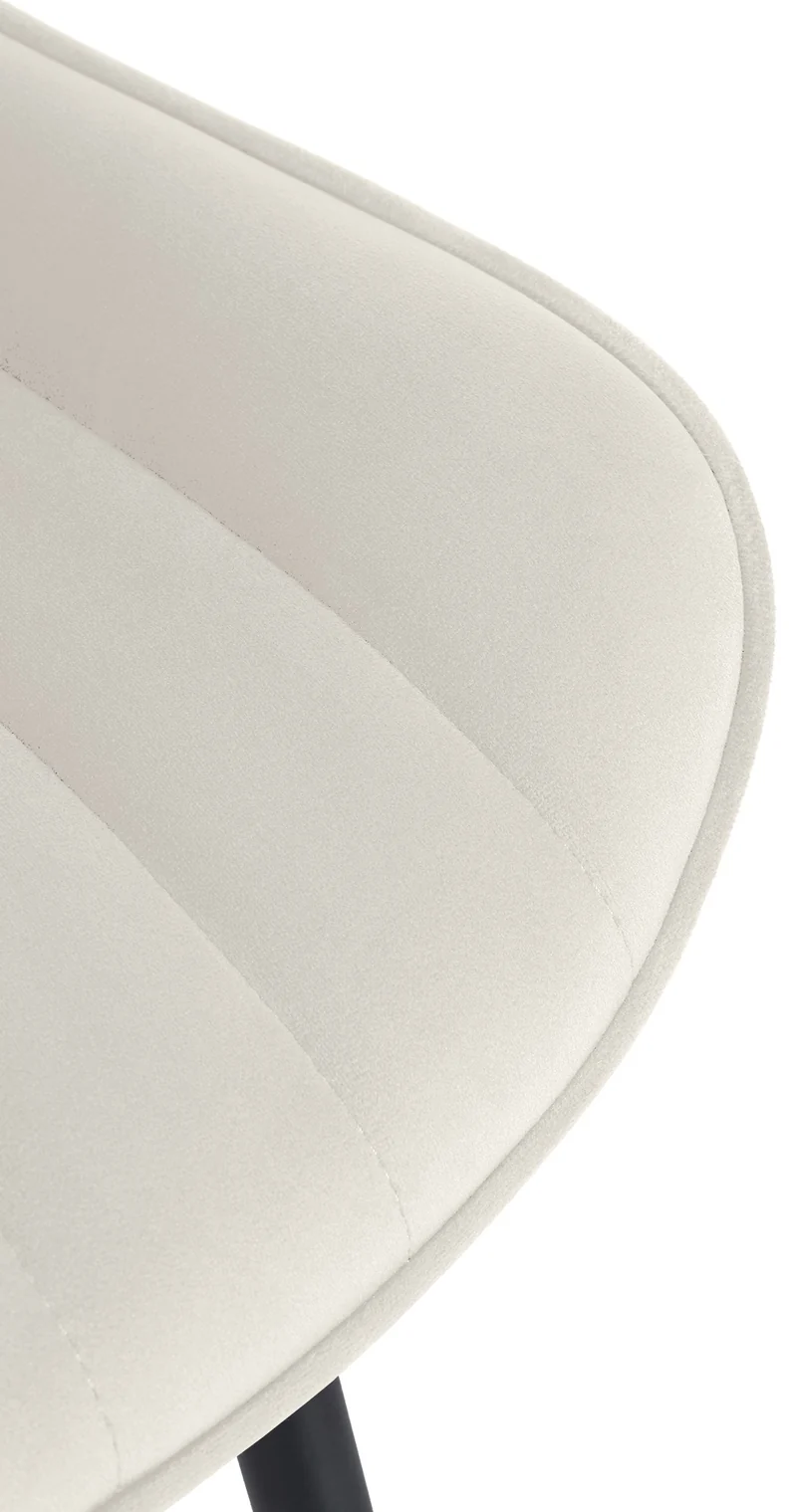Lot de 2 chaises de salle à manger coutures décoratives assise en PVC crème 10_0001675