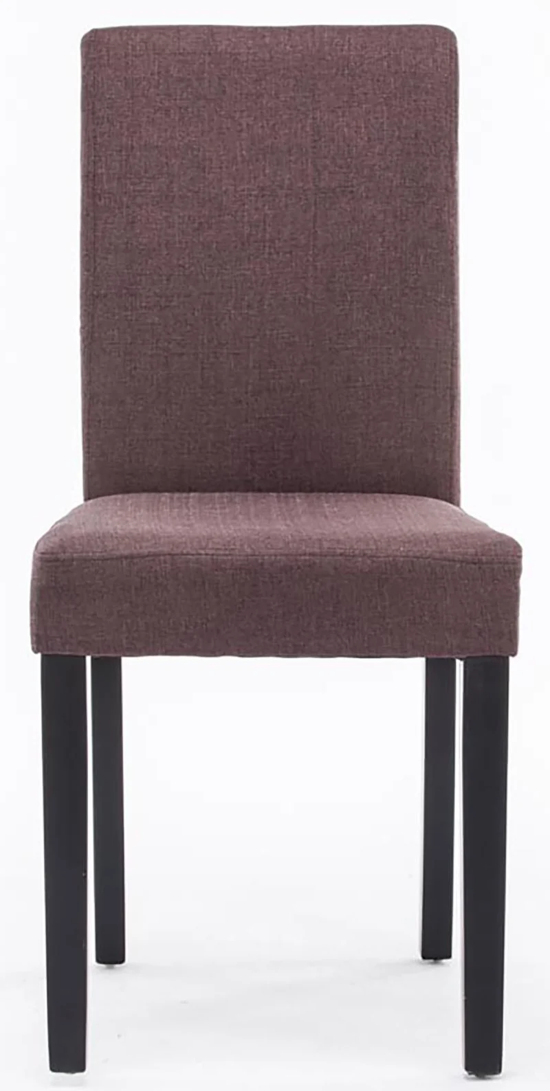 Lot de 2 chaises de salle à manger design moderne en tissu marron et pieds en bois noir 10_0001556