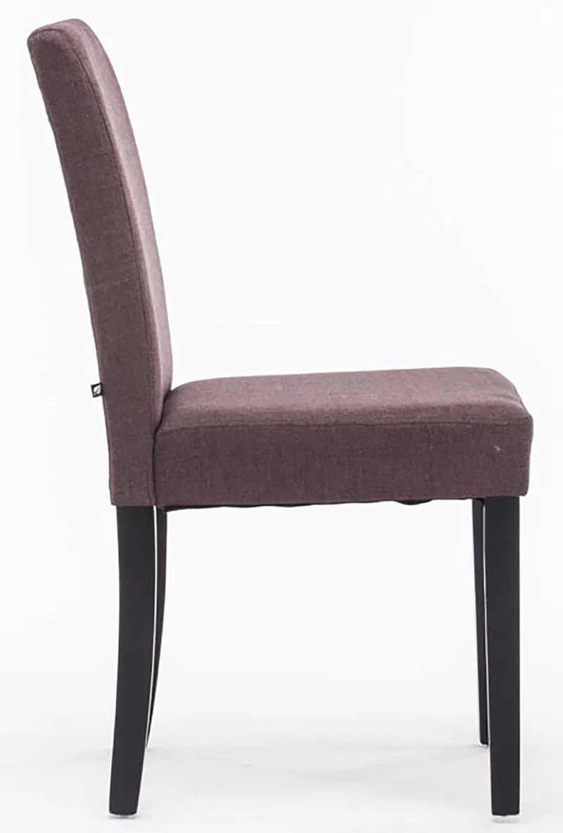 Lot de 2 chaises de salle à manger design moderne en tissu marron et pieds en bois noir 10_0001556