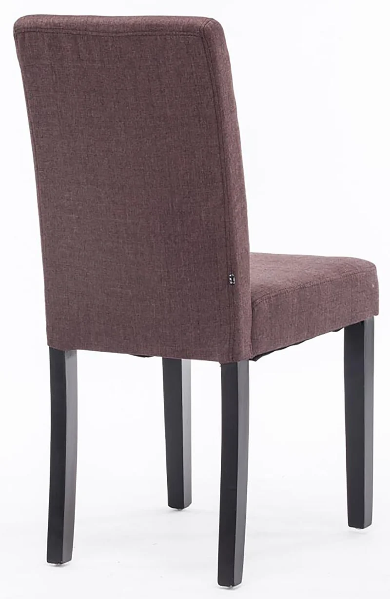 Lot de 2 chaises de salle à manger design moderne en tissu marron et pieds en bois noir 10_0001556