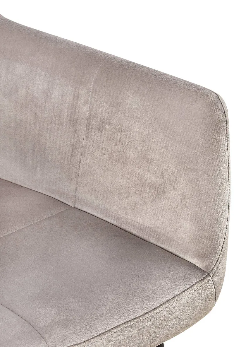 Lot de 2 chaises de salle à manger design retro coutures décoratives en carrées assise en velours gris clair 10_0001536
