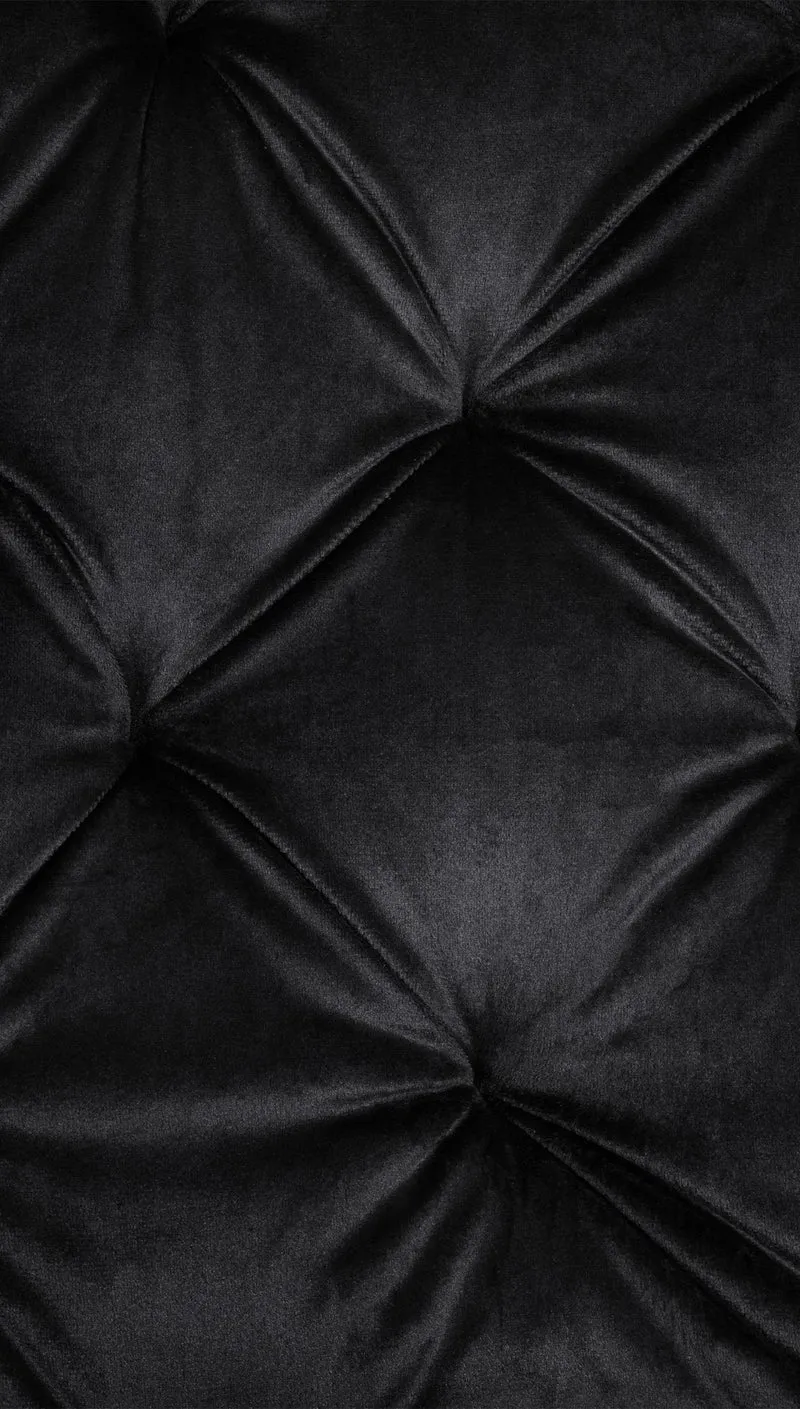 Set de 2 chaises de salle à manger design moderne couture capitonné assise en velours noir 10_0001632