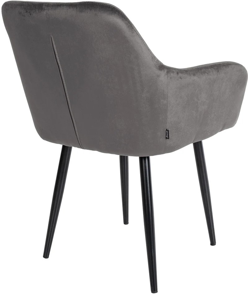 Set de 2 chaises de salle à manger design moderne couture capitonné assise en velours gris foncé 10_0001631