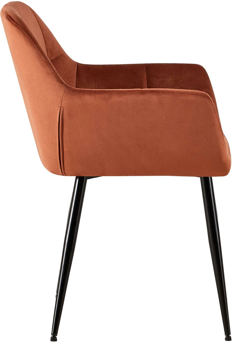 Lot de 2 chaises de salle à manger design retro coutures décoratives en carrées assise en velours marron 10_0001532