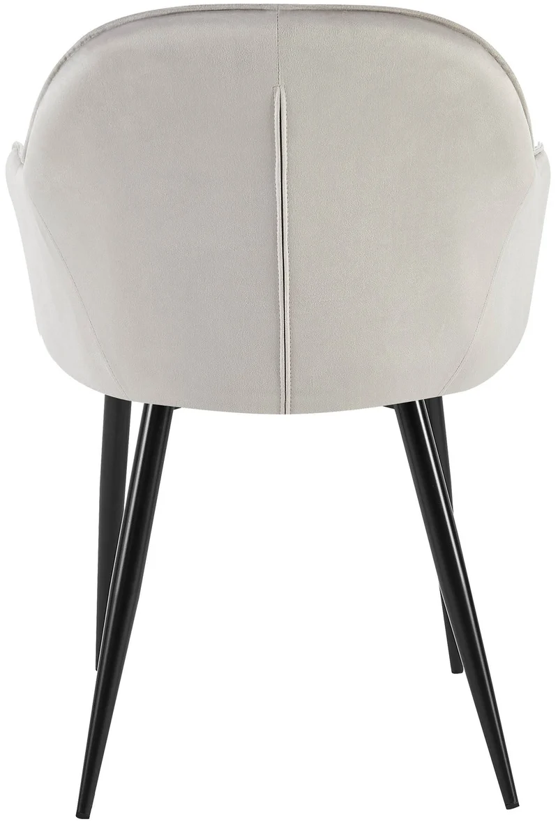Set de 2 chaises de salle à manger dossier arrondis avec accoudoirs en velours gris 10_0001529
